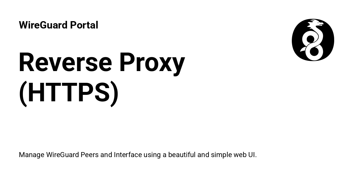 Reverse Proxy (HTTPS) - WireGuard Portal
